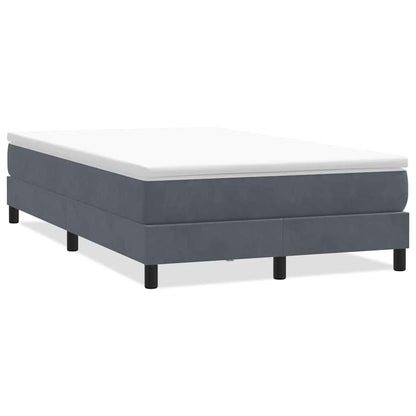 Letto a Molle senza Materasso Grigio Scuro 120x220 cm Velluto
