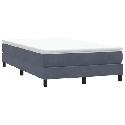 Letto a Molle senza Materasso Grigio Scuro 120x220 cm Velluto