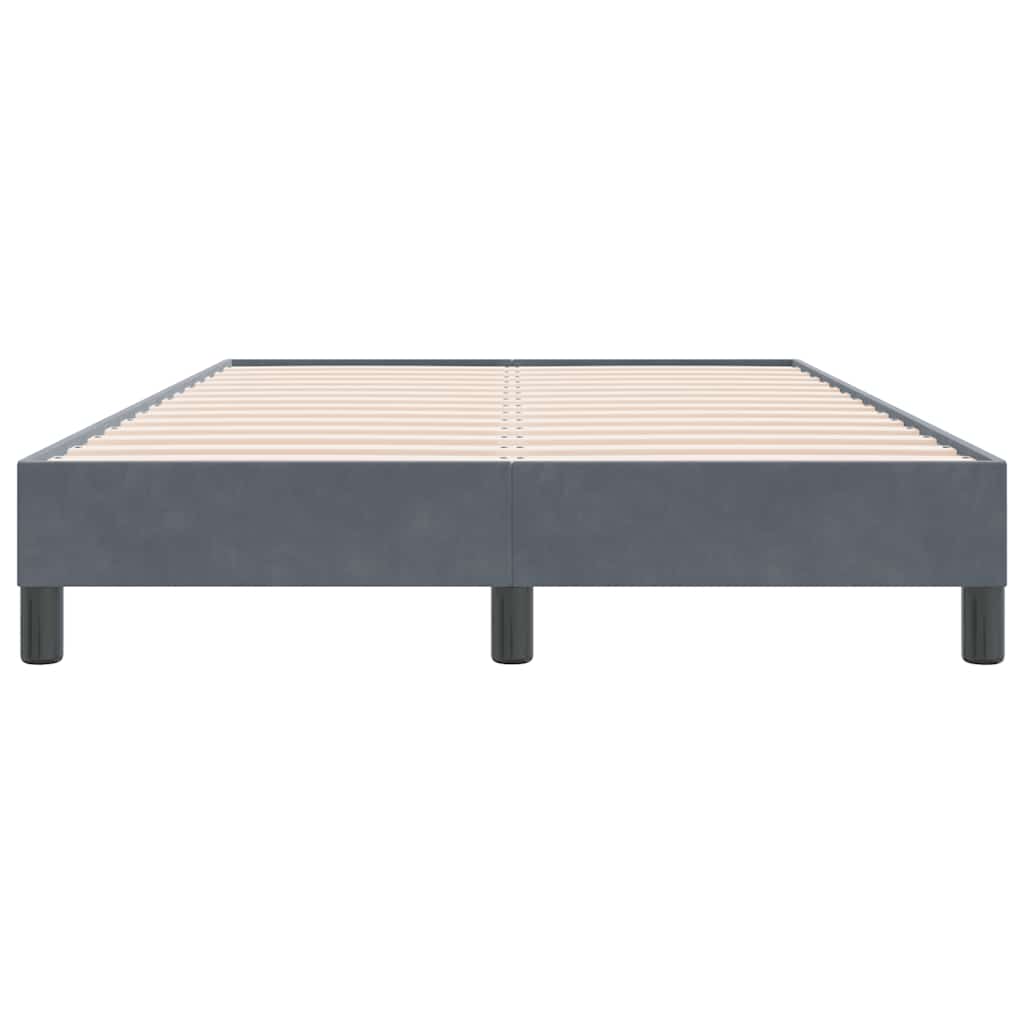 Letto a Molle senza Materasso Grigio Scuro 120x220 cm Velluto