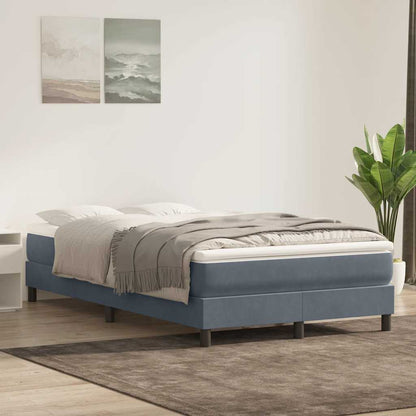 Letto a Molle senza Materasso Grigio Scuro 120x220 cm Velluto