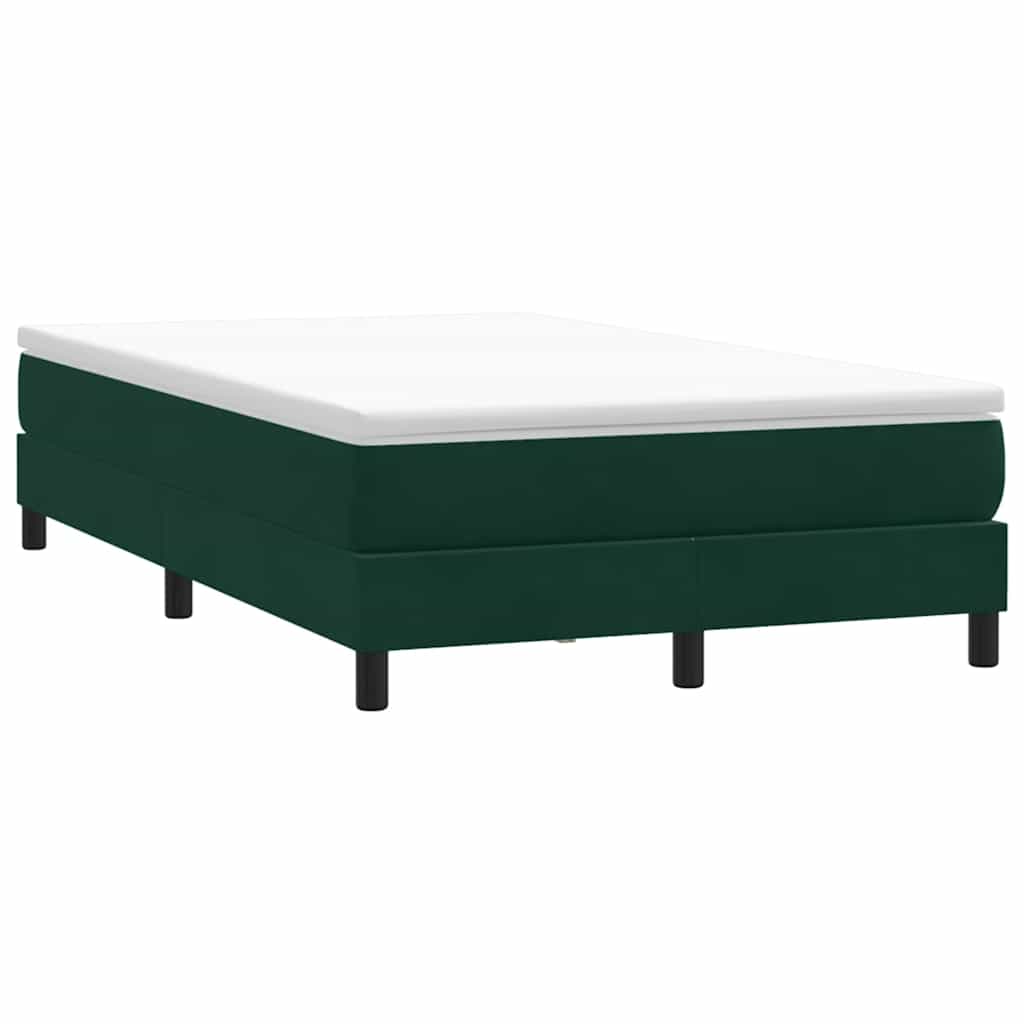 Letto a Molle senza Materasso Verde Scuro 120x220 cm Velluto