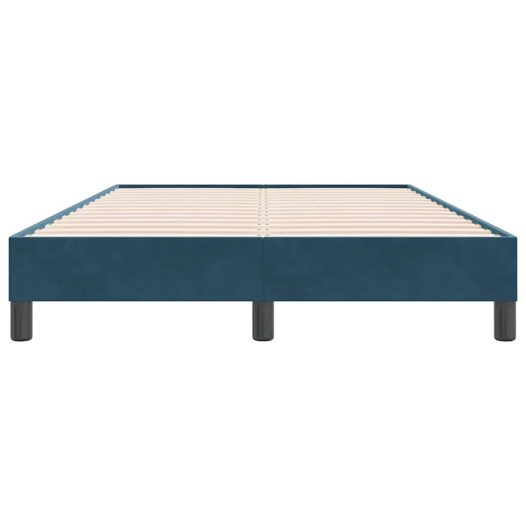 Letto a Molle senza Materasso Blu Scuro 120x220 cm in Velluto