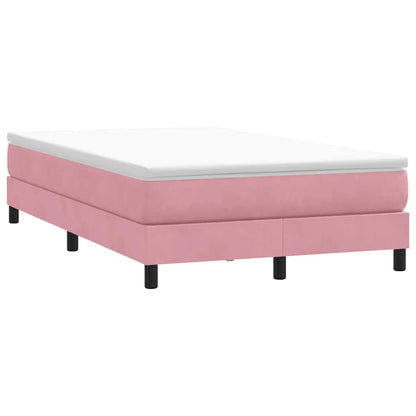 Letto a Molle senza Materasso Rosa 120x220 cm in Velluto