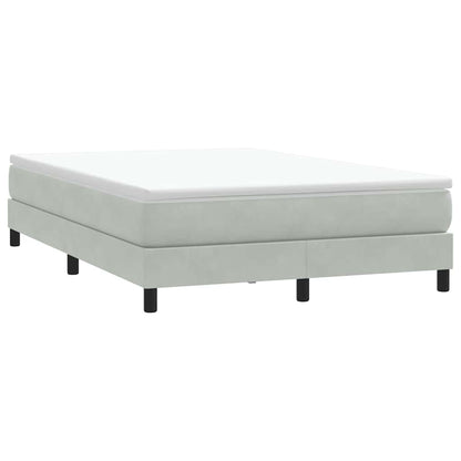 Letto a Molle senza Materasso Grigio Chiaro 140x220cm Velluto