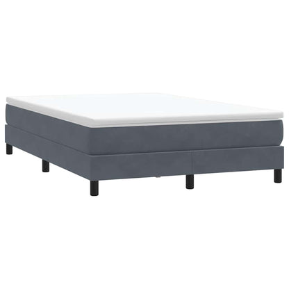 Letto a Molle senza Materasso Grigio Scuro 140x220 cm Velluto