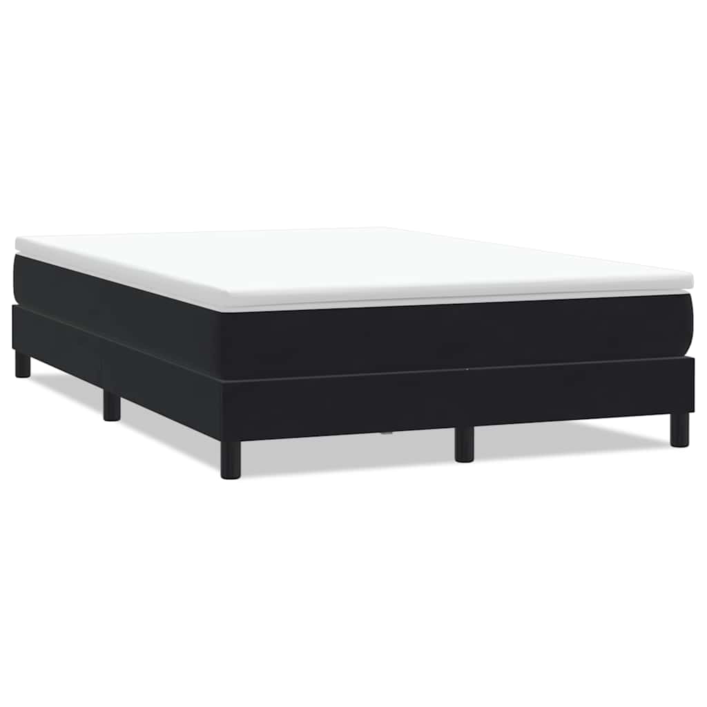 Letto a Molle senza Materasso Nero 140x220 cm in Velluto