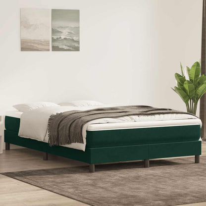 Letto a Molle senza Materasso Verde Scuro 140x220 cm Velluto