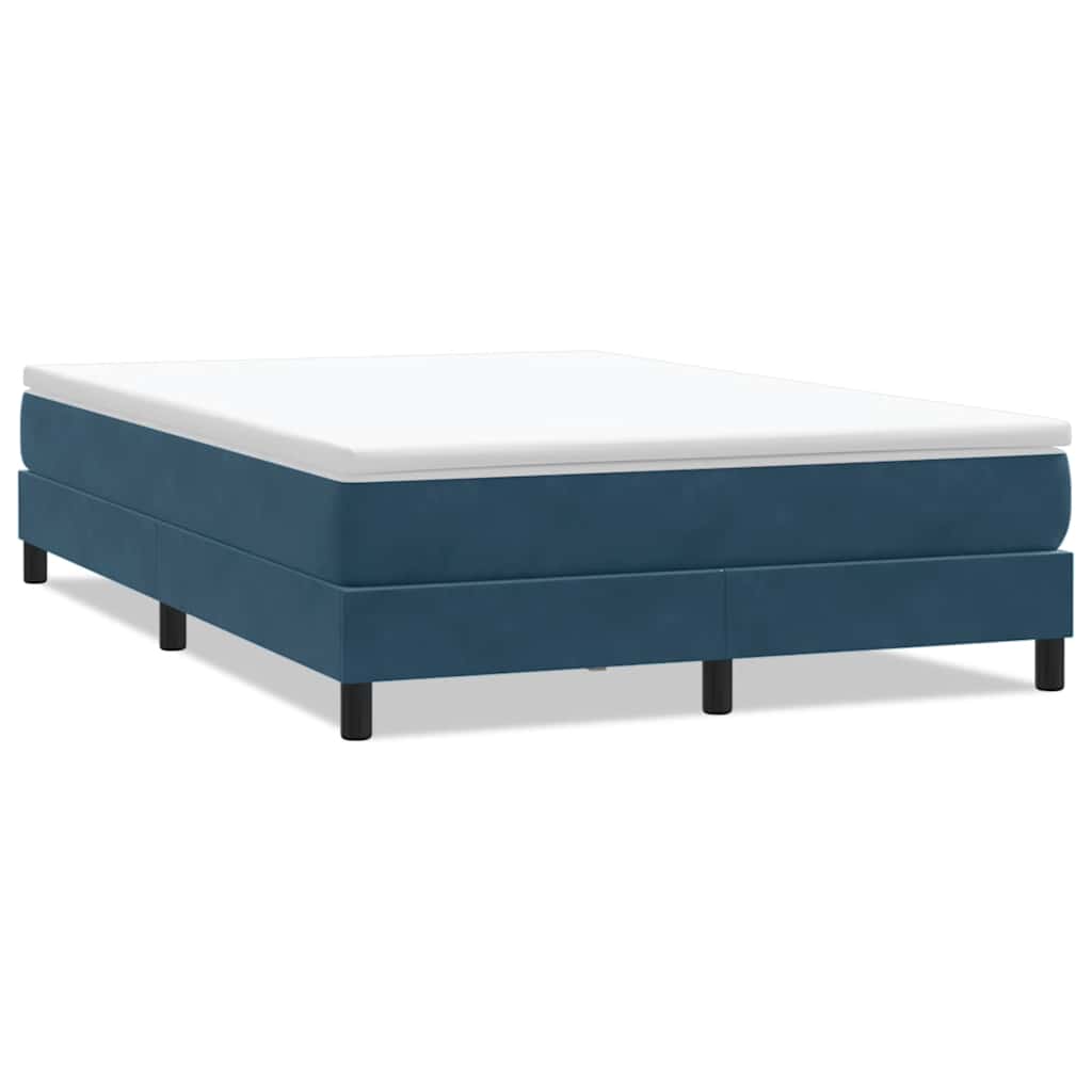 Letto a Molle senza Materasso Blu Scuro 140x220 cm Velluto