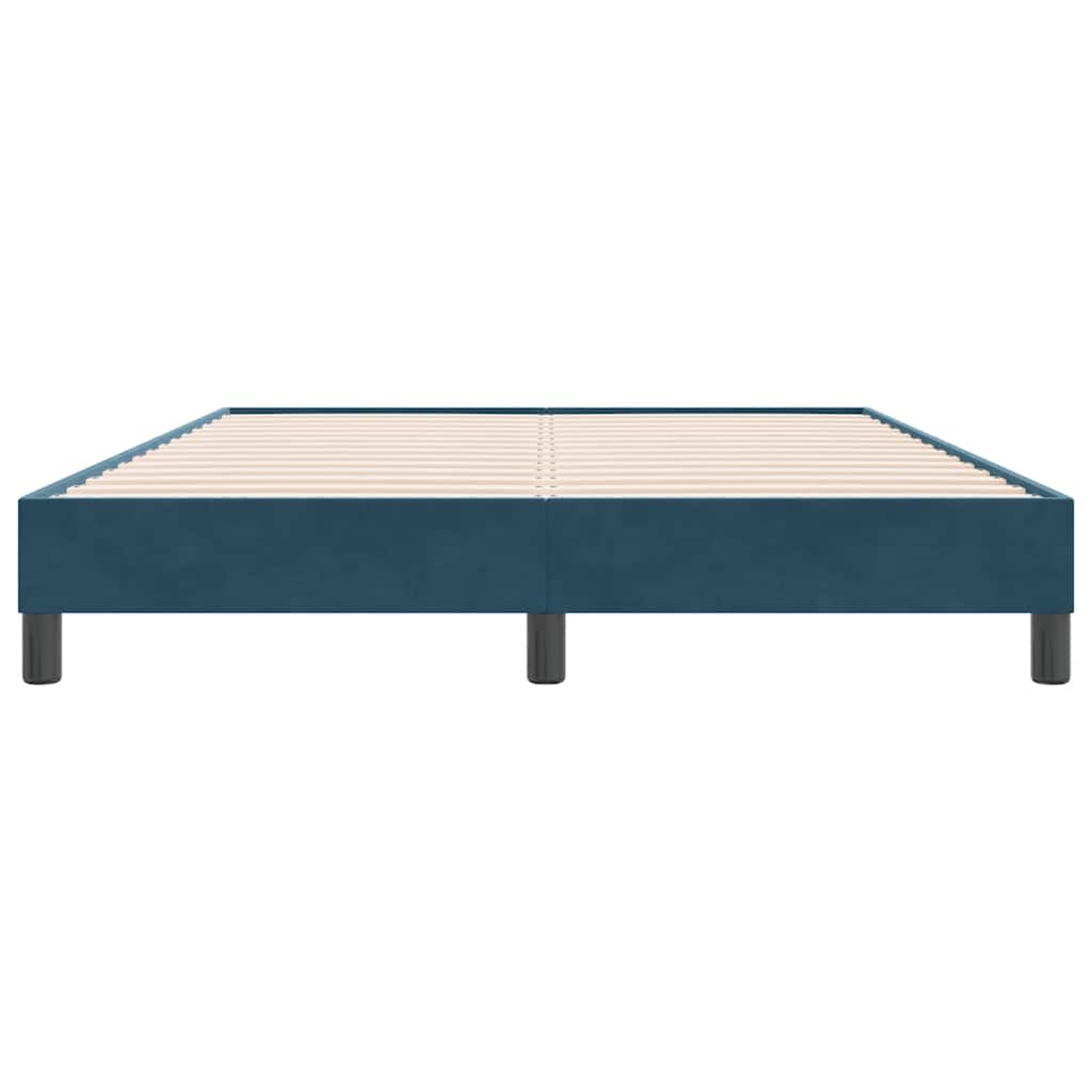 Letto a Molle senza Materasso Blu Scuro 140x220 cm Velluto