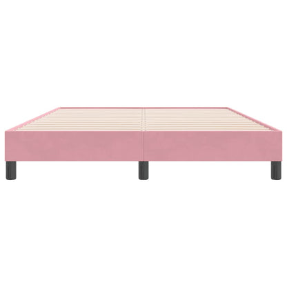 Letto a Molle senza Materasso Rosa 140x220 cm in Velluto