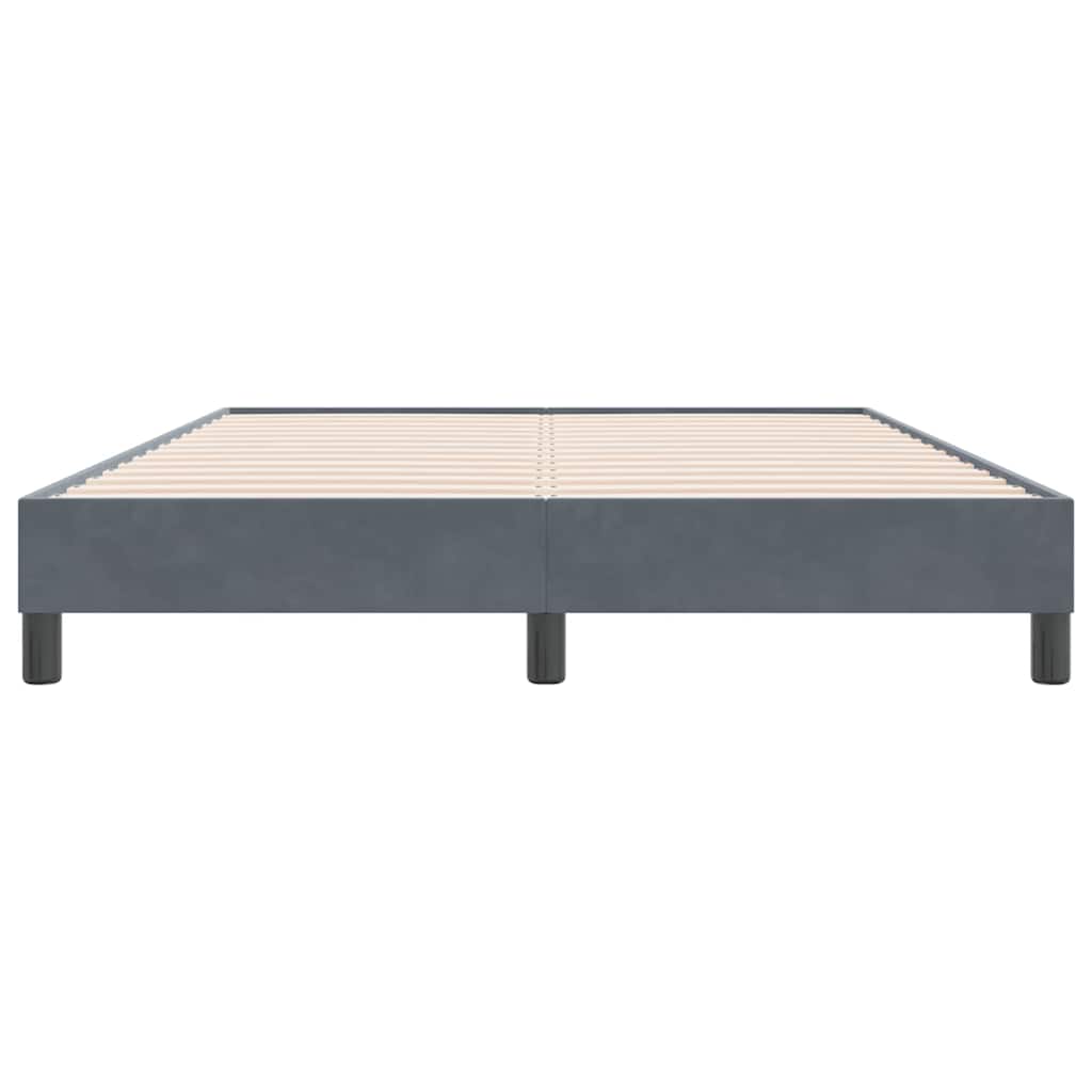 Letto a Molle senza Materasso Grigio Scuro 160x220 cm Velluto