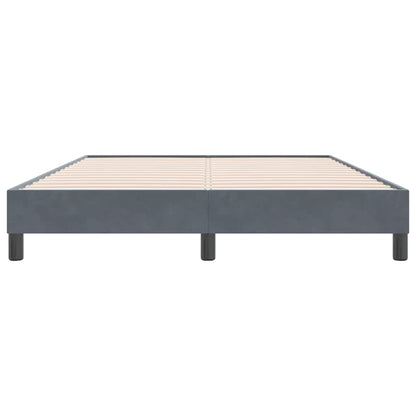Letto a Molle senza Materasso Grigio Scuro 160x220 cm Velluto