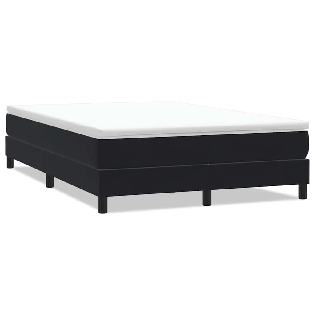 Letto a Molle senza Materasso Nero 160x220 cm in Velluto
