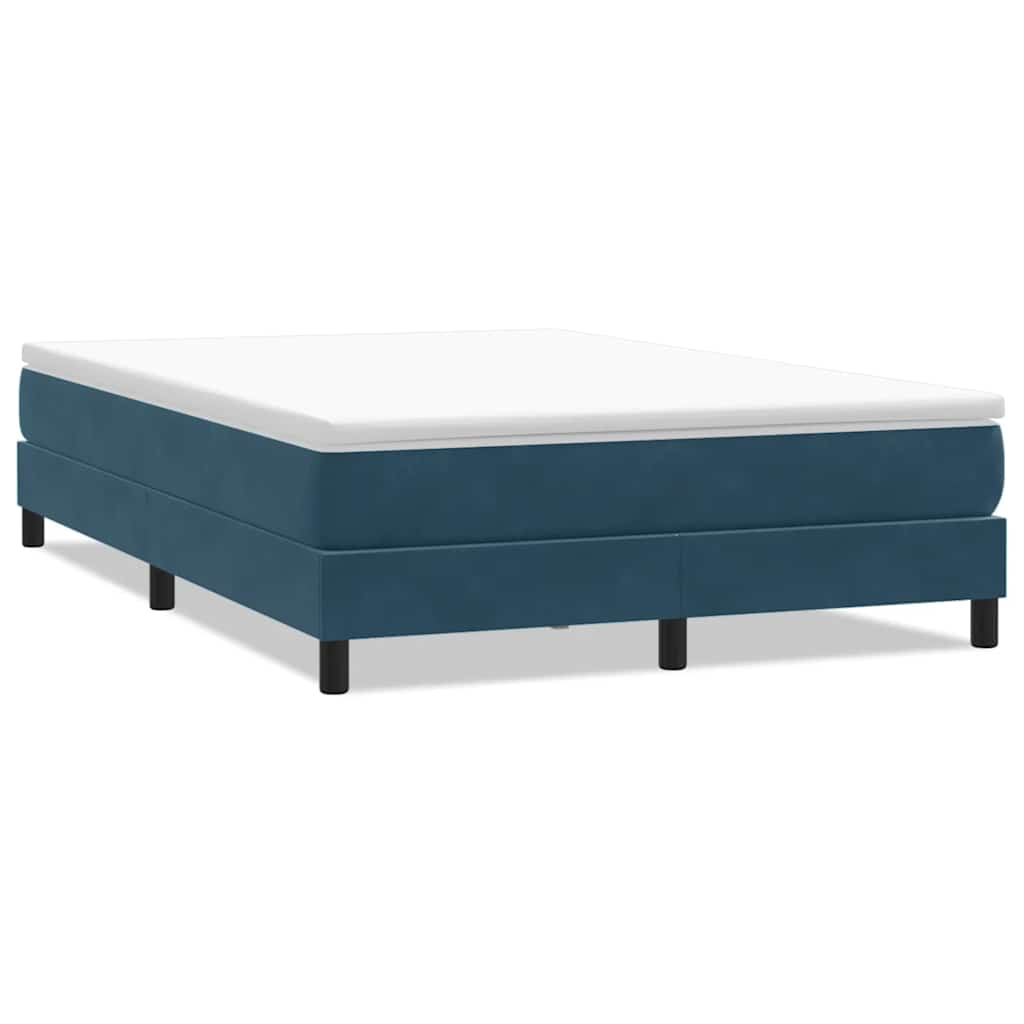 Letto a Molle senza Materasso Blu Scuro 160x220 cm in Velluto
