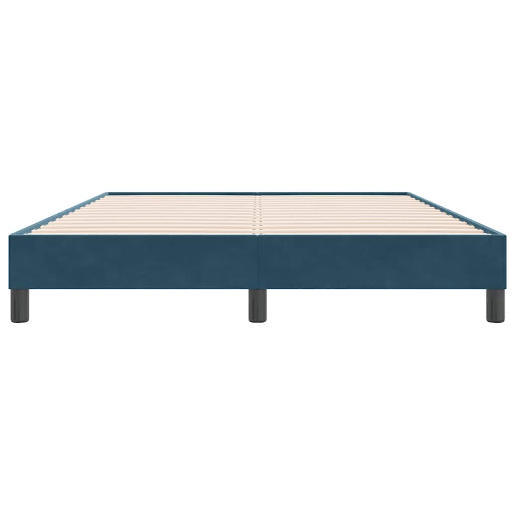 Letto a Molle senza Materasso Blu Scuro 160x220 cm in Velluto