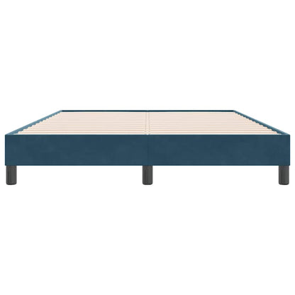 Letto a Molle senza Materasso Blu Scuro 160x220 cm in Velluto