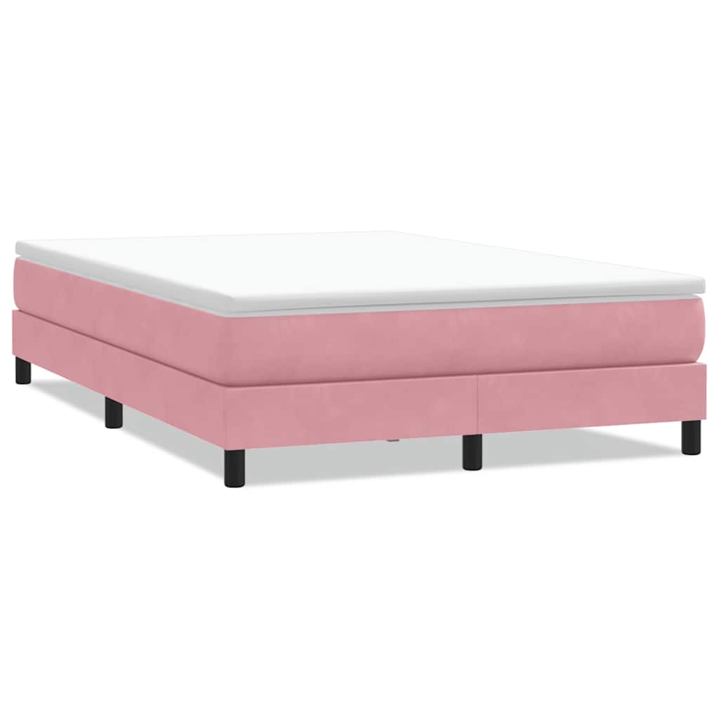 Letto a Molle senza Materasso Rosa 160x220 cm in Velluto