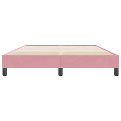 Letto a Molle senza Materasso Rosa 160x220 cm in Velluto