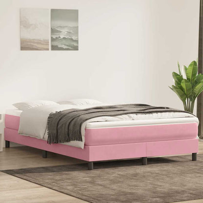 Letto a Molle senza Materasso Rosa 160x220 cm in Velluto