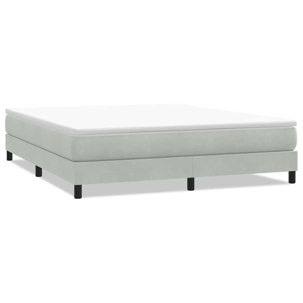 Letto a Molle senza Materasso Grigio Chiaro 180x220cm Velluto