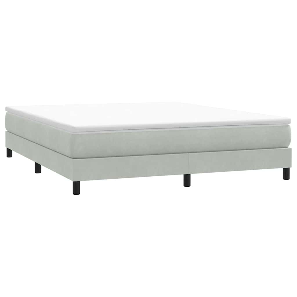 Letto a Molle senza Materasso Grigio Chiaro 180x220cm Velluto