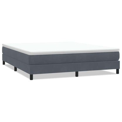 Letto a Molle senza Materasso Grigio Scuro 180x220 cm Velluto