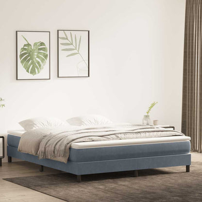 Letto a Molle senza Materasso Grigio Scuro 180x220 cm Velluto