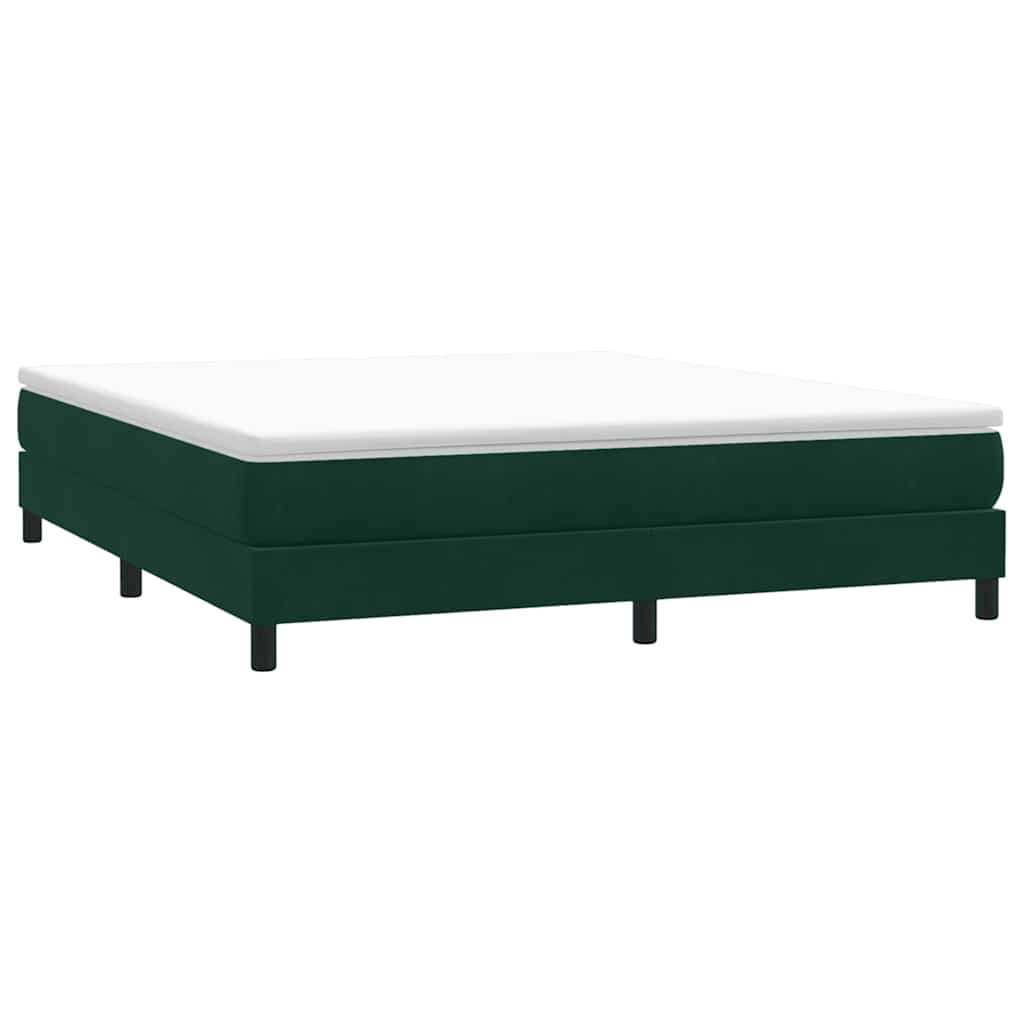 Letto a Molle senza Materasso Verde Scuro 180x220 cm Velluto