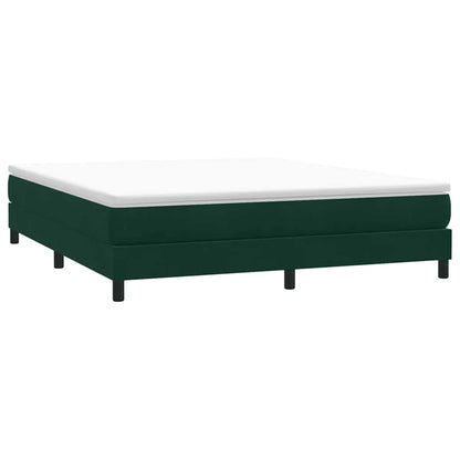 Letto a Molle senza Materasso Verde Scuro 180x220 cm Velluto