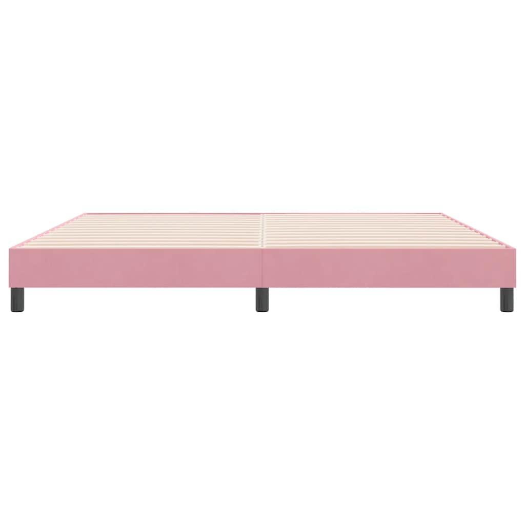 Letto a Molle senza Materasso Rosa 180x220 cm in Velluto