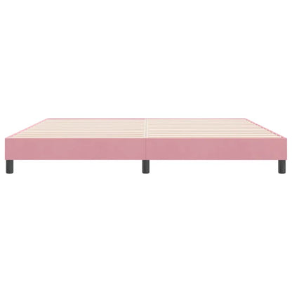 Letto a Molle senza Materasso Rosa 180x220 cm in Velluto