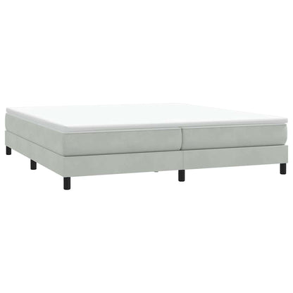 Letto a Molle senza Materasso Grigio Chiaro 200x220cm Velluto