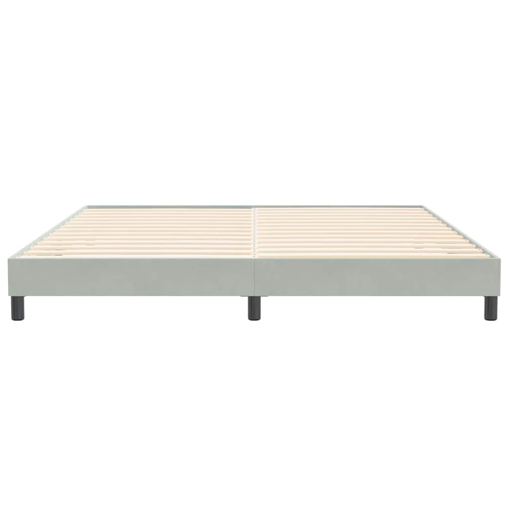 Letto a Molle senza Materasso Grigio Chiaro 200x220cm Velluto