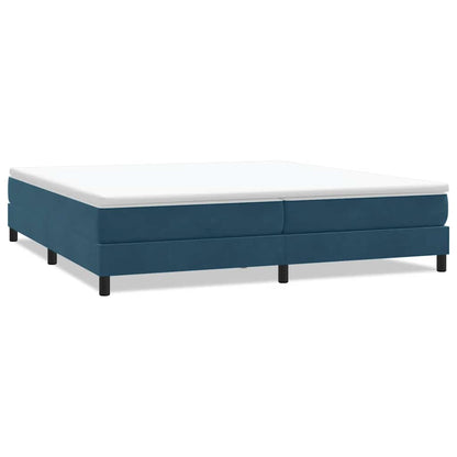 Letto a Molle senza Materasso Blu Scuro 200x220 cm in Velluto