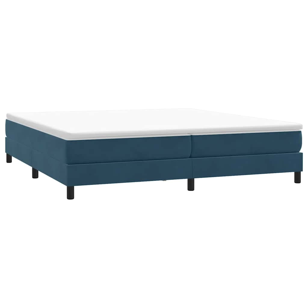 Letto a Molle senza Materasso Blu Scuro 200x220 cm in Velluto