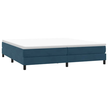 Letto a Molle senza Materasso Blu Scuro 200x220 cm in Velluto