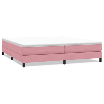 Letto a Molle senza Materasso Rosa 200x220 cm in Velluto