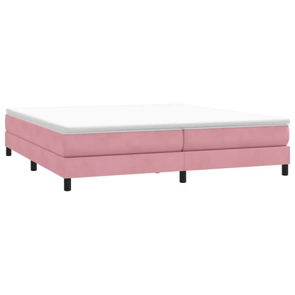Letto a Molle senza Materasso Rosa 200x220 cm in Velluto