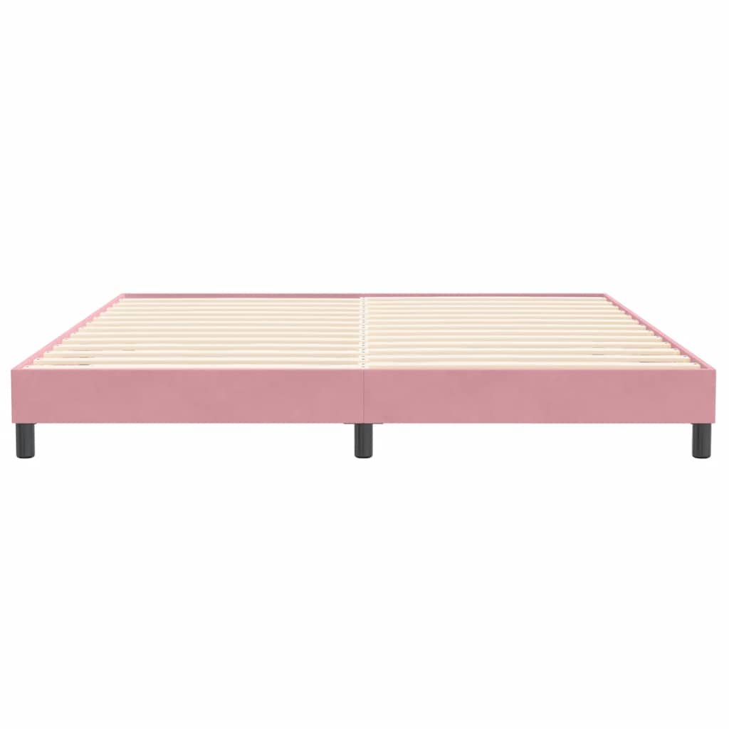 Letto a Molle senza Materasso Rosa 200x220 cm in Velluto