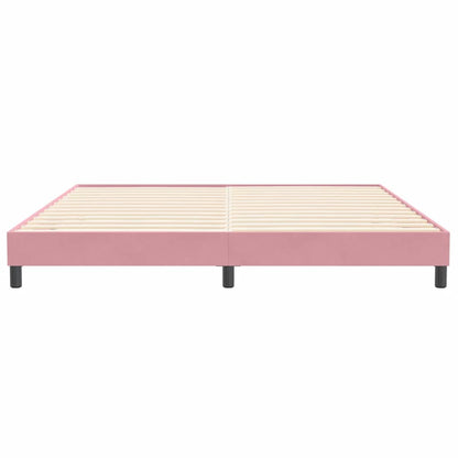 Letto a Molle senza Materasso Rosa 200x220 cm in Velluto