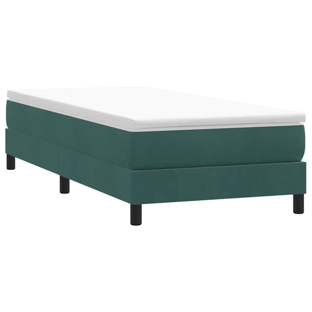Giroletto a Molle con Materasso Verde Scuro 80x210 cm Velluto