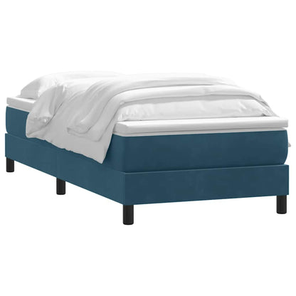 Giroletto a Molle con Materasso Blu Scuro 80x210 cm Velluto
