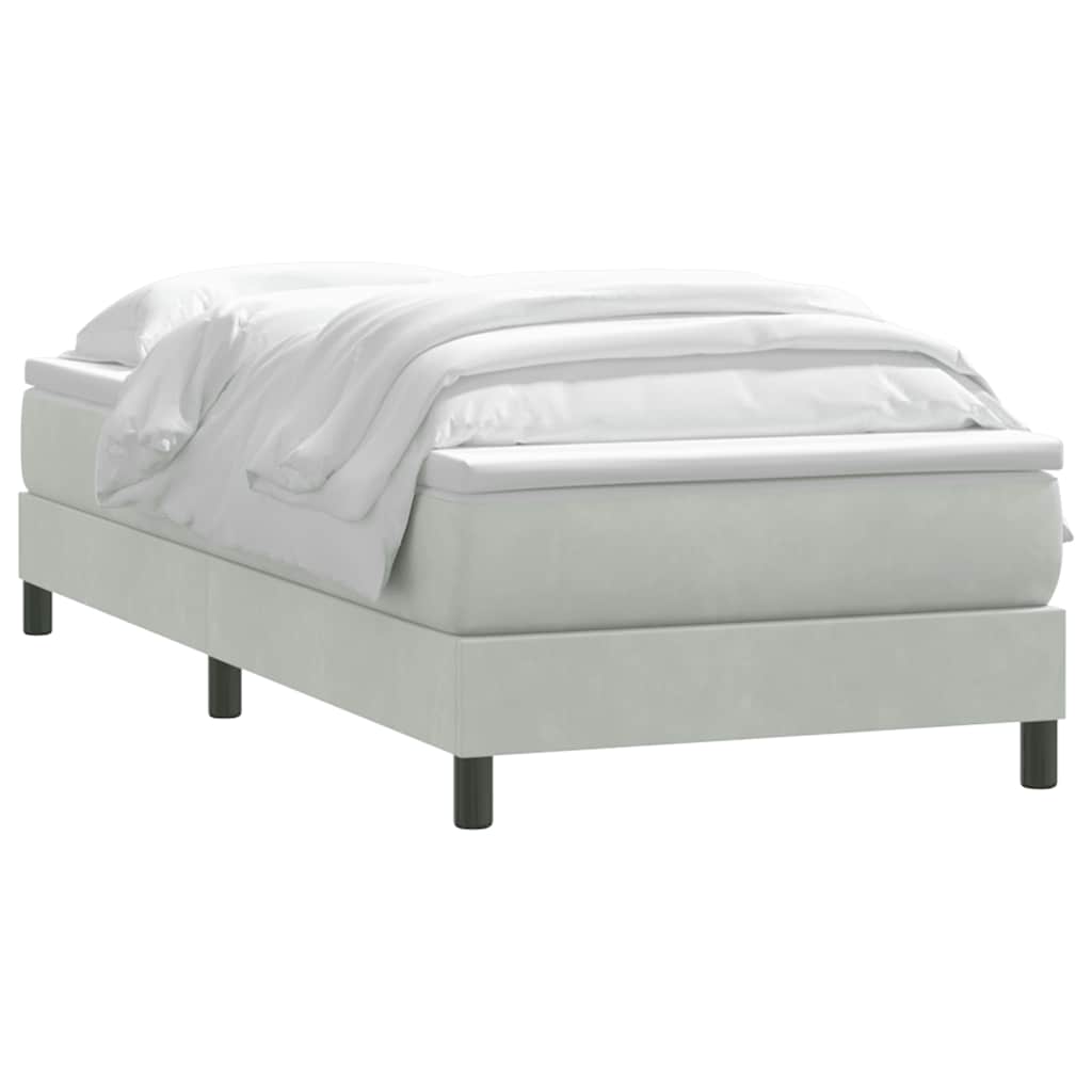 Giroletto a Molle con Materasso grigio chiaro 90x210 cm Velluto