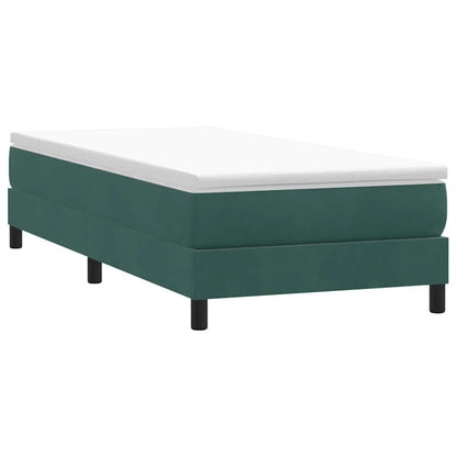 Giroletto a Molle con Materasso Verde Scuro 90x210 cm Velluto