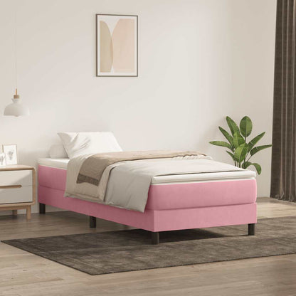 Giroletto a Molle con Materasso Rosa 90x210 cm Velluto