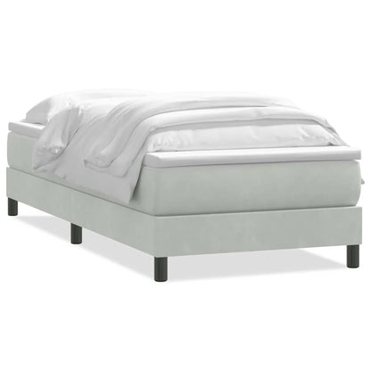 Giroletto a Molle con Materasso Grigio Chiaro 100x210cm Velluto
