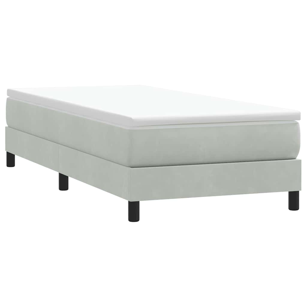 Giroletto a Molle con Materasso Grigio Chiaro 100x210cm Velluto