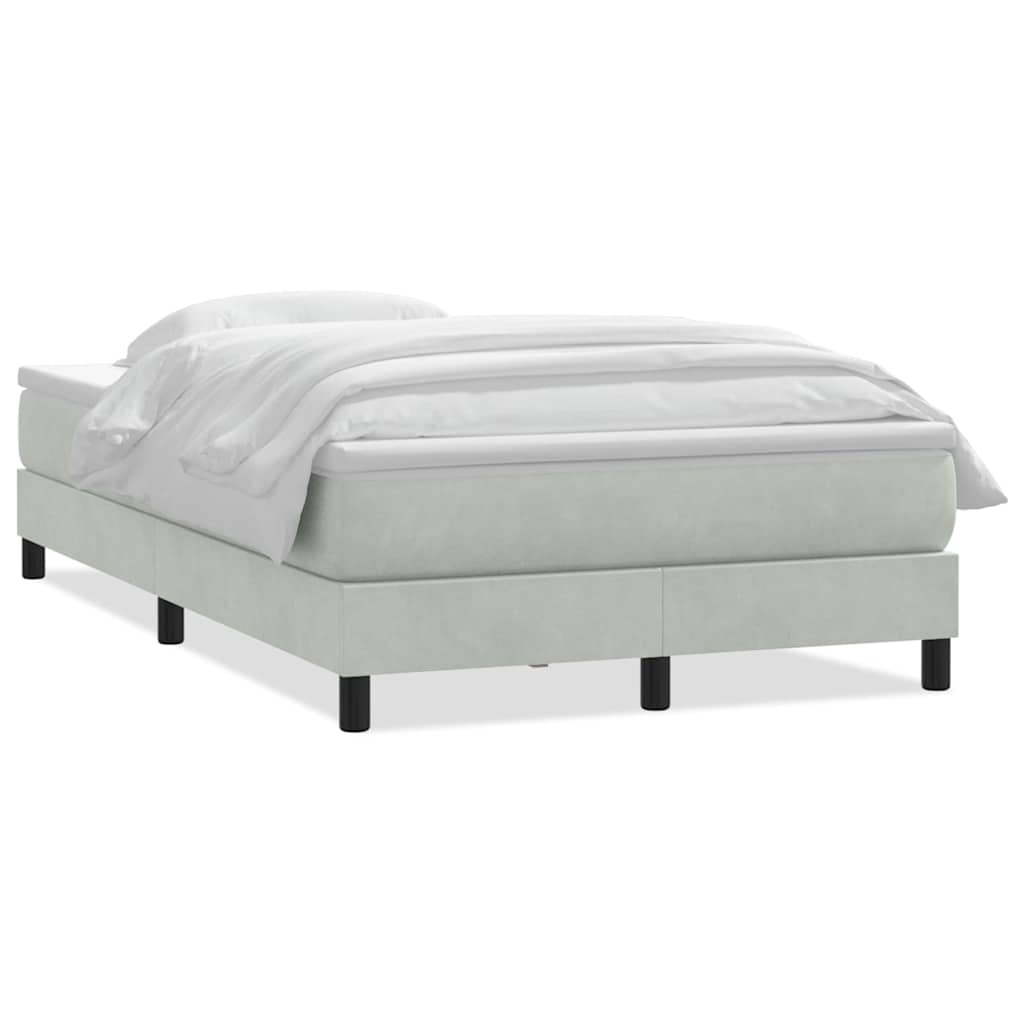 Giroletto a Molle con Materasso Grigio Chiaro 120x210cm Velluto