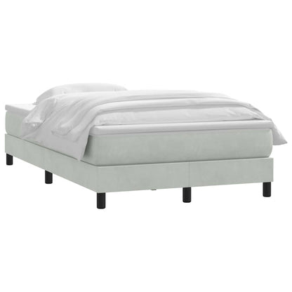 Giroletto a Molle con Materasso Grigio Chiaro 120x210cm Velluto