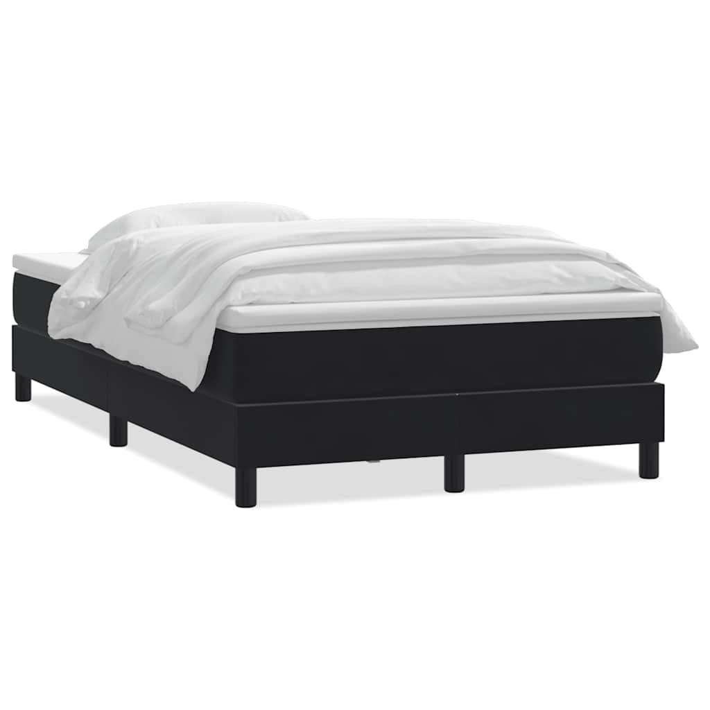 Giroletto a Molle con Materasso Nero 120x210 cm in Velluto